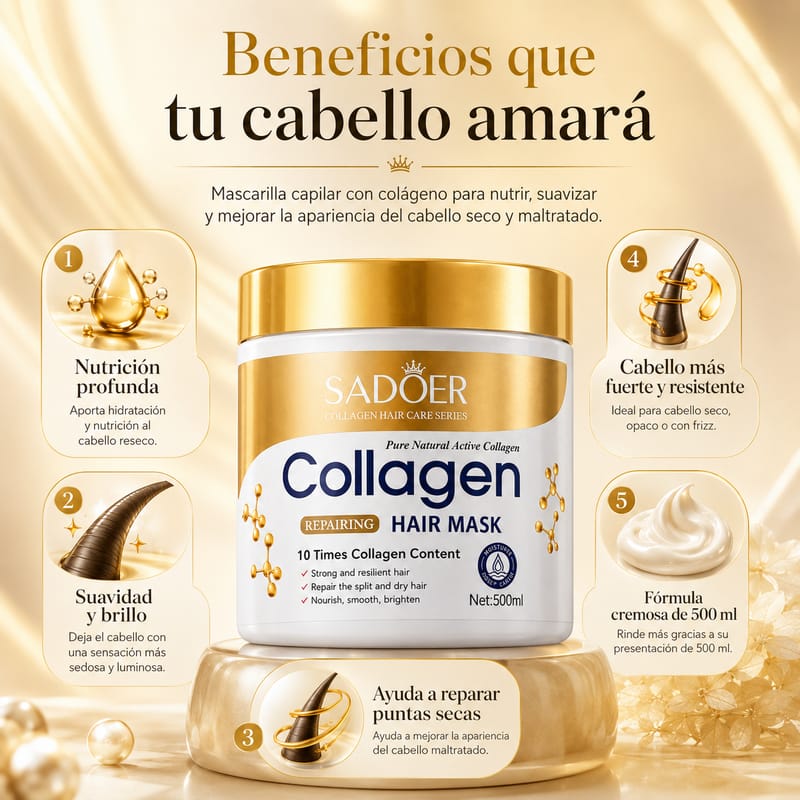 Mascarilla capilar de colágeno SADOER - Image 3