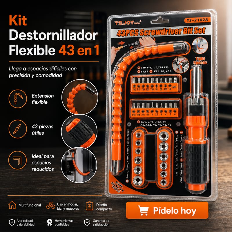 Kit de Destornillador Flexible 43 en 1 - Image 1