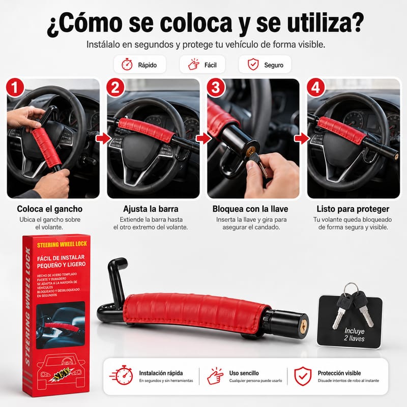 Candado Antirrobo para Volante - Image 3