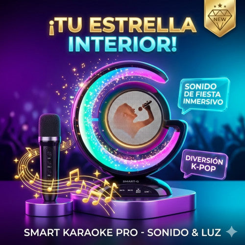 Karaoke portátil con luces Led