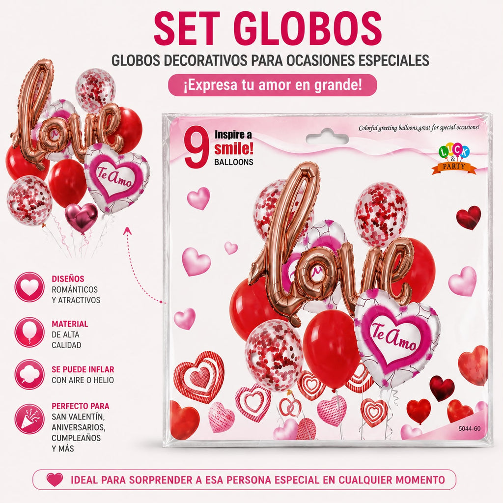 SET DE GLOBOS LOVE
