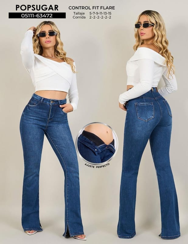 JEANS + FAJA CONTROL FIT ACAMPANADO - Image 1