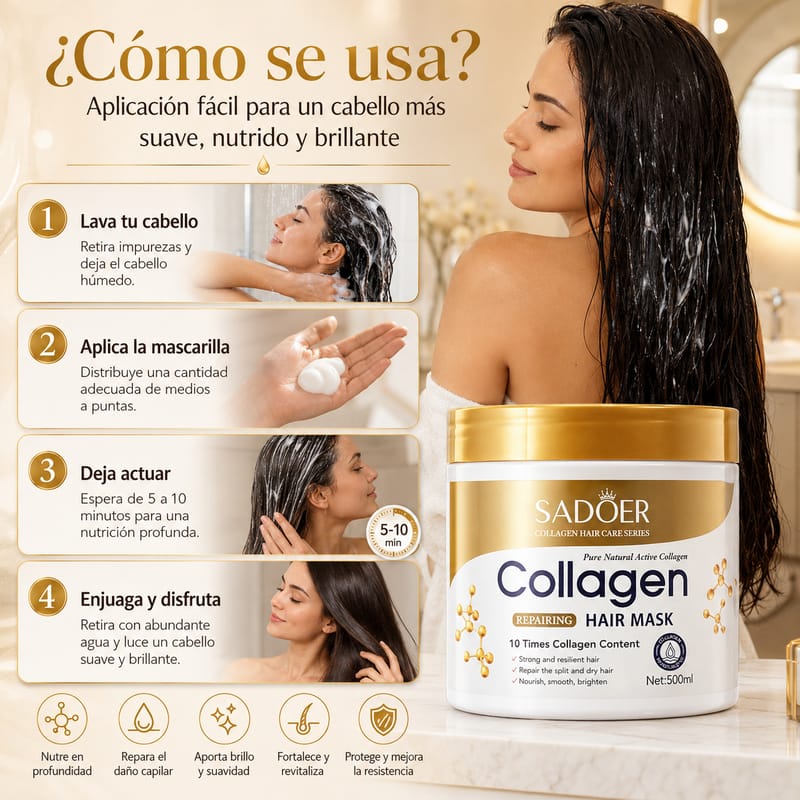 Mascarilla capilar de colágeno SADOER - Image 4
