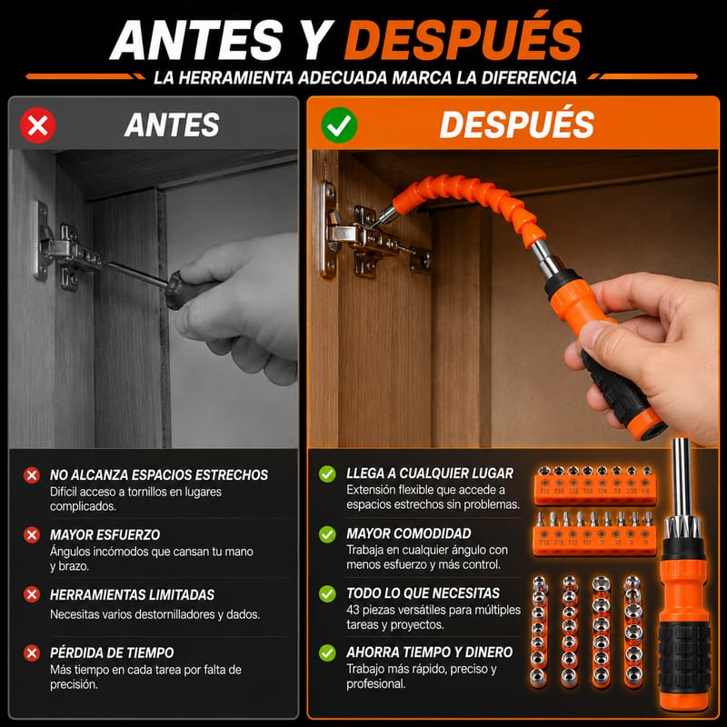 Kit de Destornillador Flexible 43 en 1 - Image 4