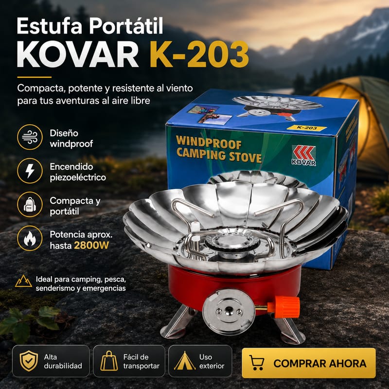 Estufa Portátil KOVAR K-203 para camping - Image 1