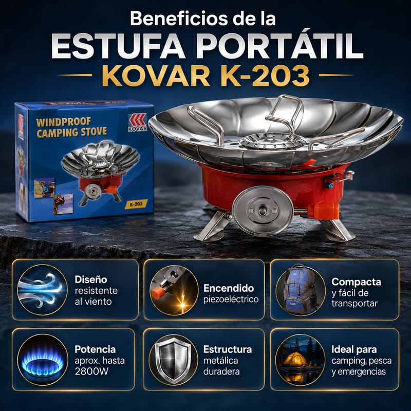 Estufa Portátil KOVAR K-203 para camping - Image 2